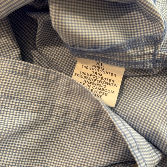 Magellan Outdoors - Blue Gingham Long Sleeve Button Down Shirt - Size: XL - Picture 6 of 6